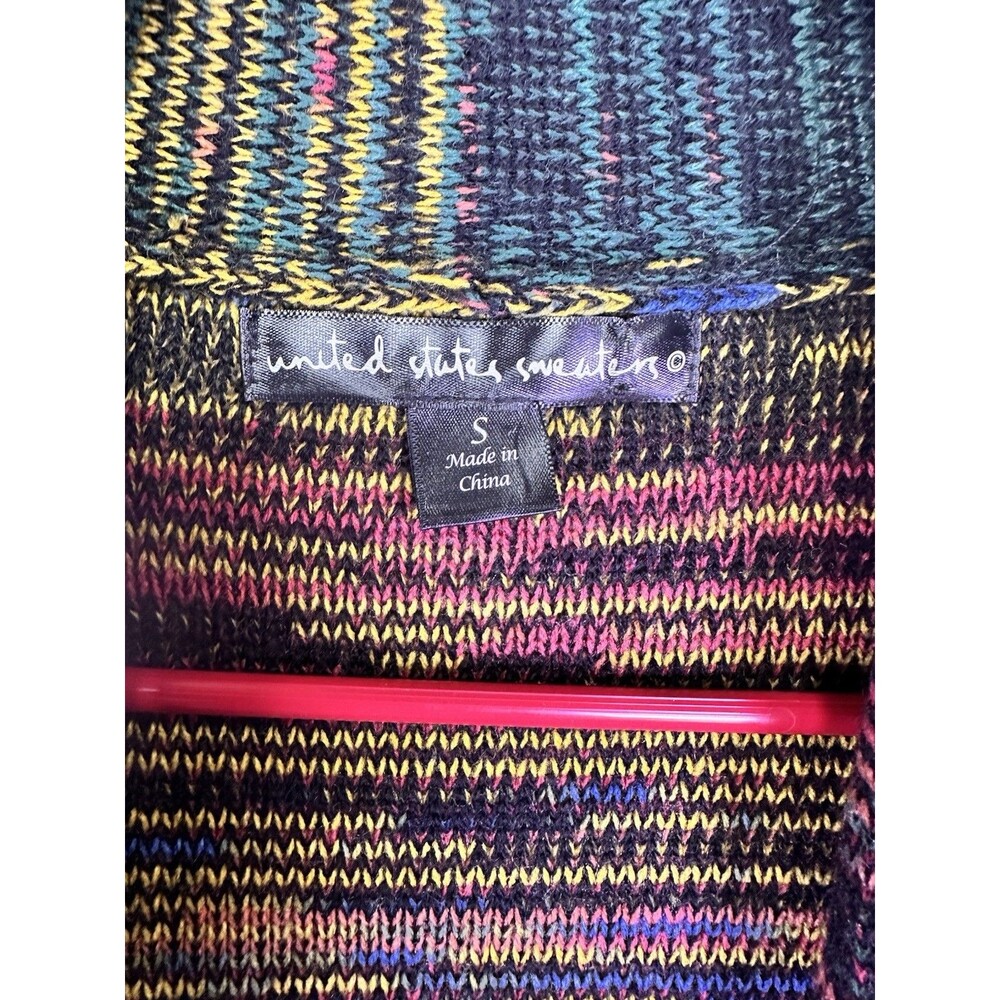 NWT United States Sweater Sz S Women 3/4 Sleeve Open Cardigan Multicolor Long - Picture 7 of 8